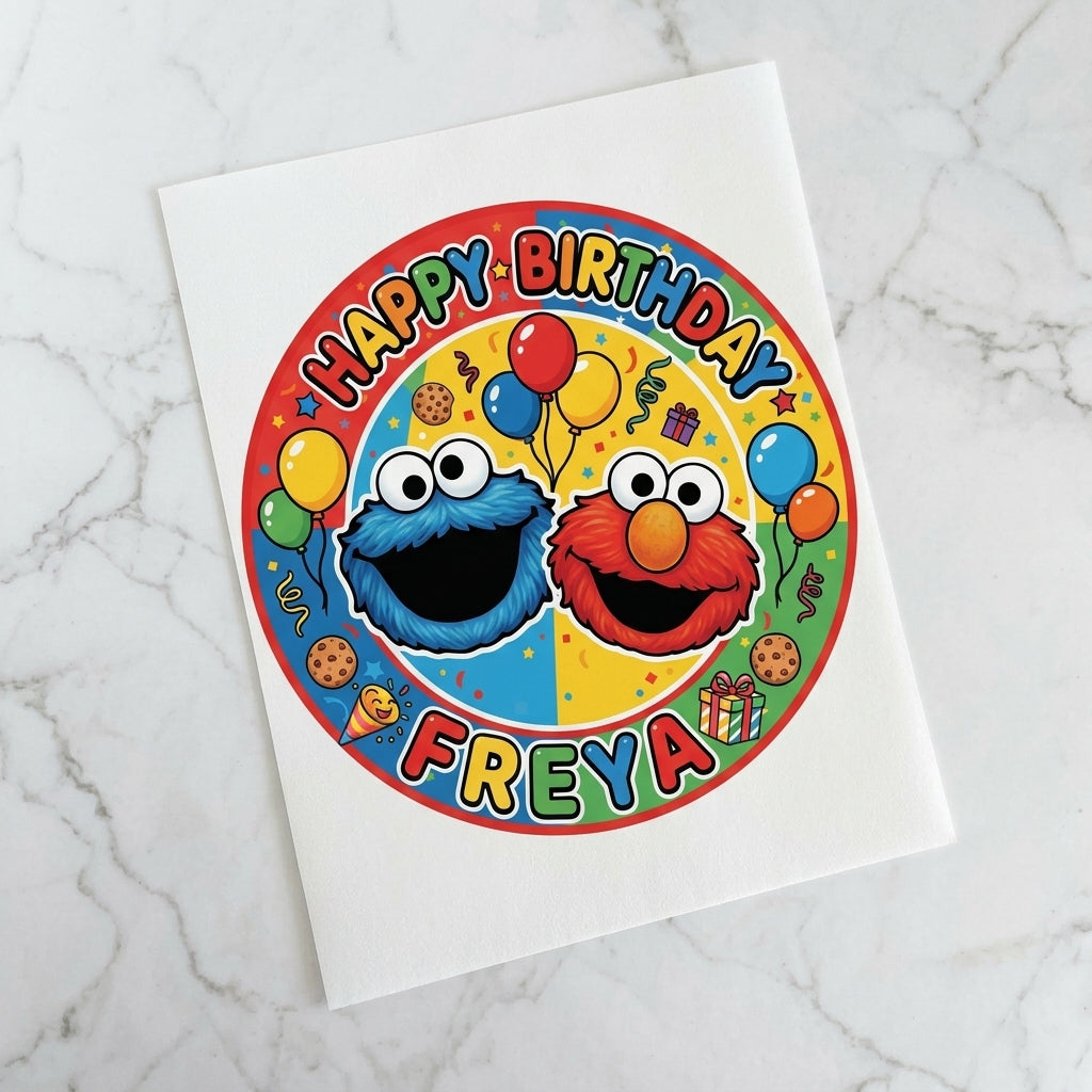 Elmo Custom Large Pre-Cut Icing Round