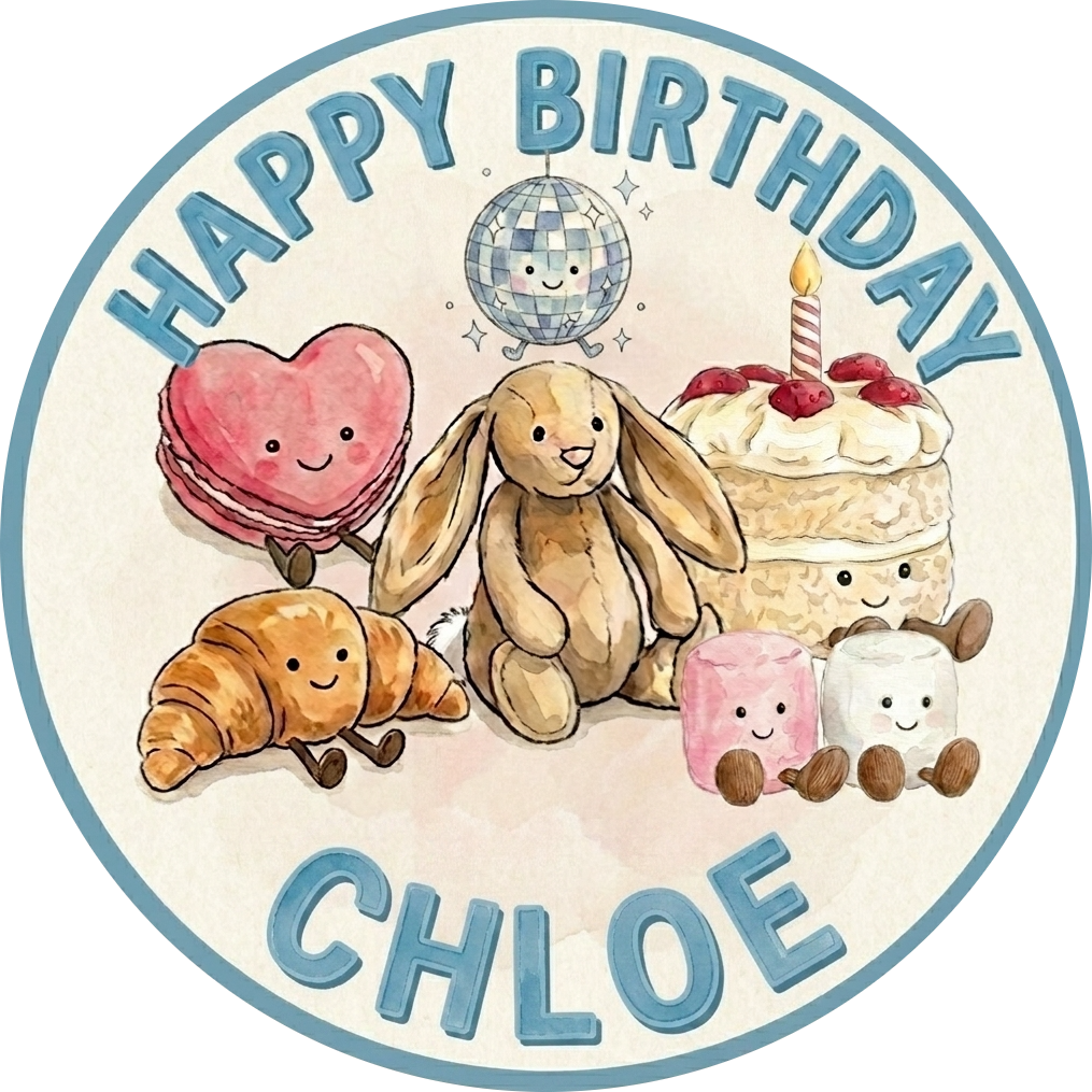 Personalised Plush Large Pre-Cut Icing Round