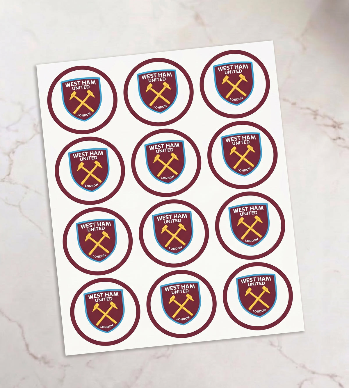 West Ham United Football Club Pre-Cut Icing Sheet
