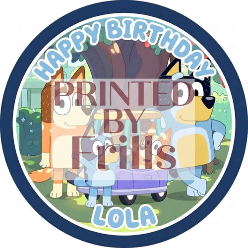Bluey Custom Large Pre-Cut Icing Round