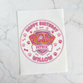 Paw Patrol Pink Custom Large Pre-Cut Icing Round